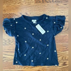🆕Gymboree shirt sleeve Navy top with flowers in size 3. Brand new with tags🆕
